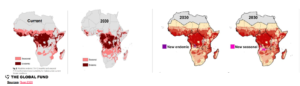 projection of malaria in 2030 due to climate change